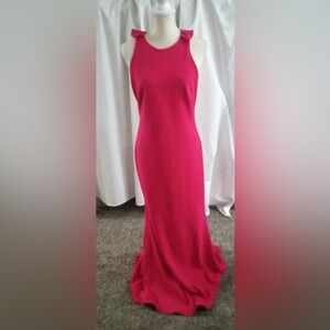Badgley Mischka Hot Pink Gown Sz 8